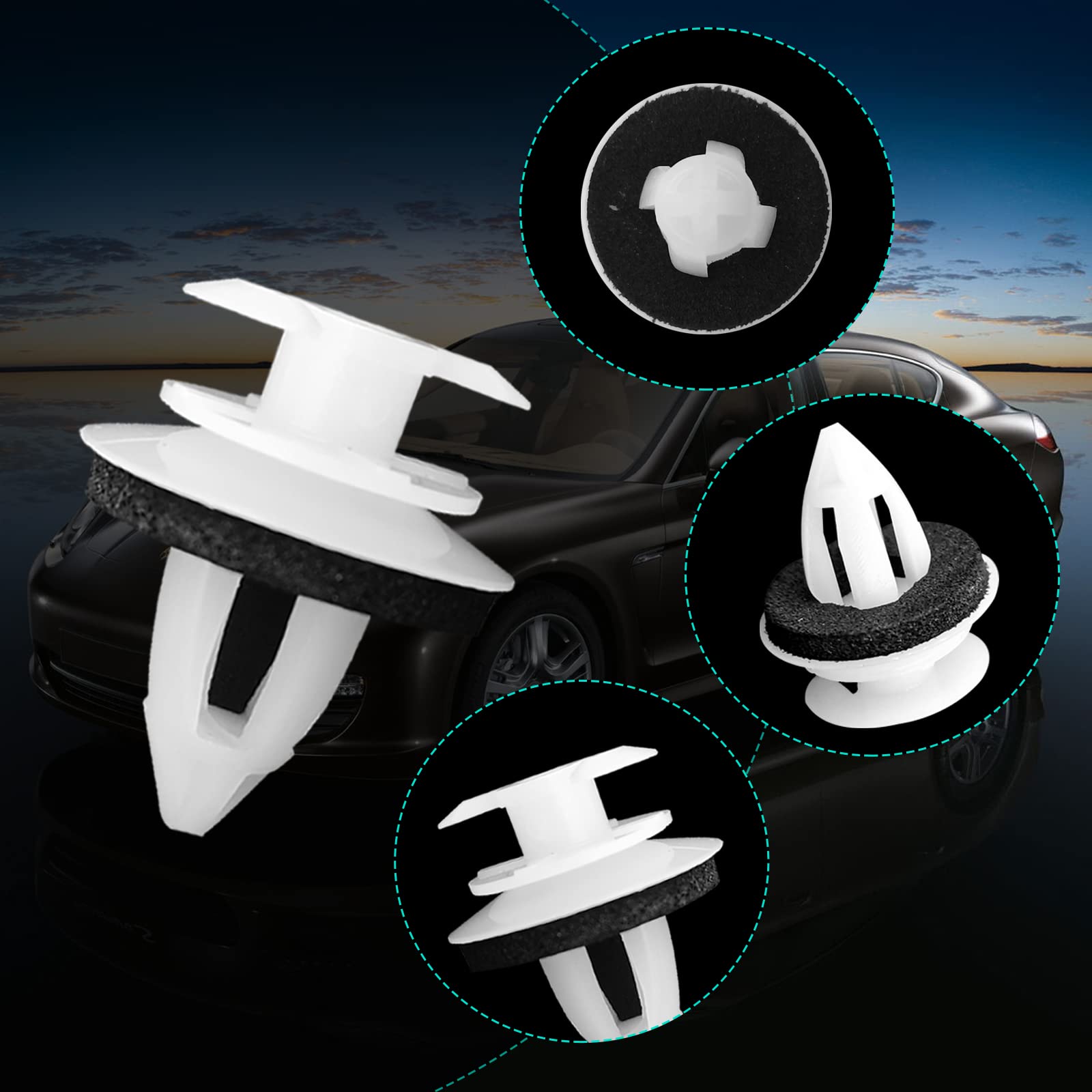 Topcnoem 50Pcs Door Trim Panel Retainer Clips M3-With Seal Ring Replacement For Bmw #51411973500 Series 3, 5 & 7 E46 E36 E34 E38