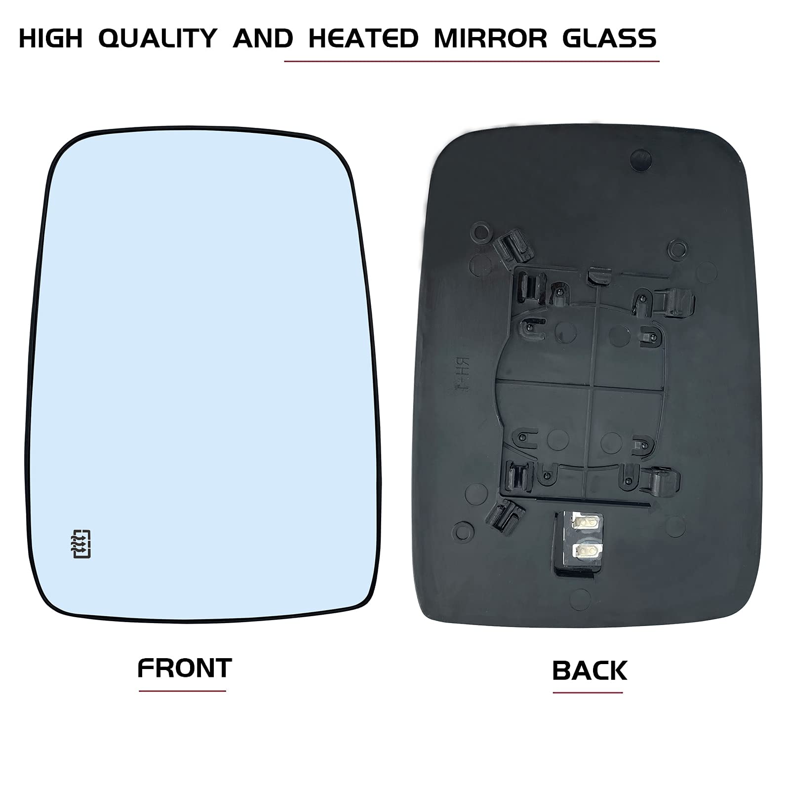 Driver Left Side Heated Mirror Glass Replacement for 2009-2018 Dodge Ram 1500 2500 - Side View Heated Convex Mirror Glass with R