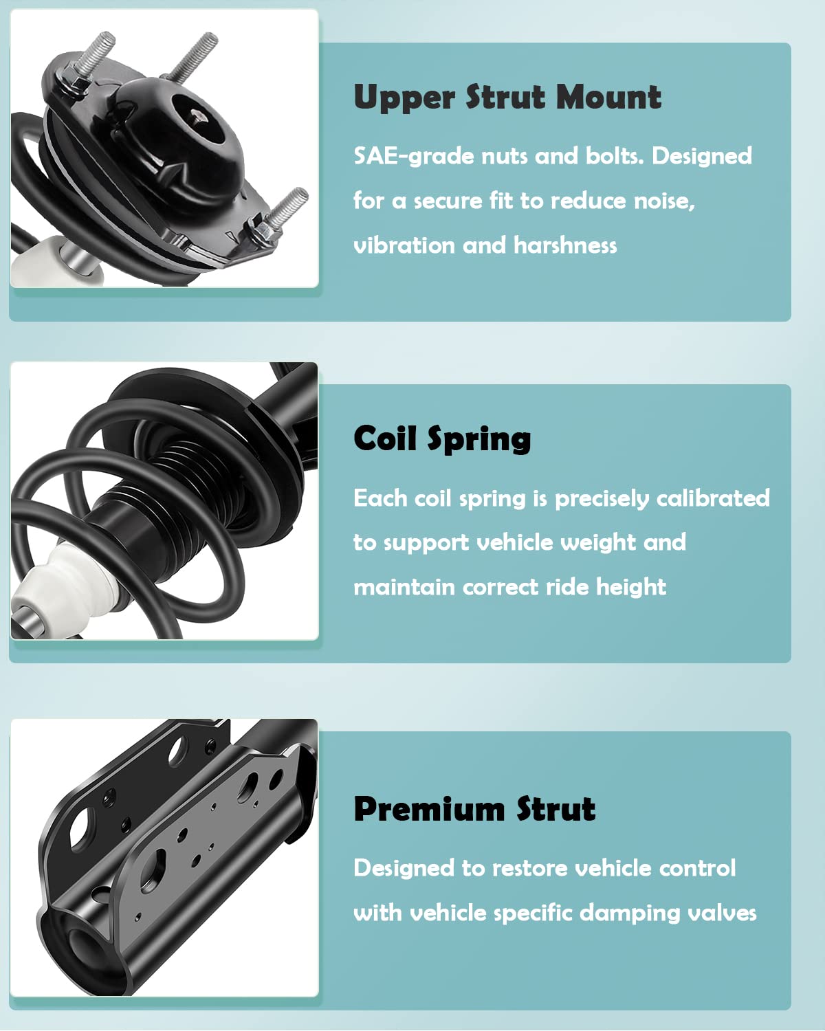 Scitoo Shock Struts Replacement Complete Assembly Front Pair Fit For 2008-2016 For Buick Enclave,2009-2016 Traverse,2007-2016 Fo