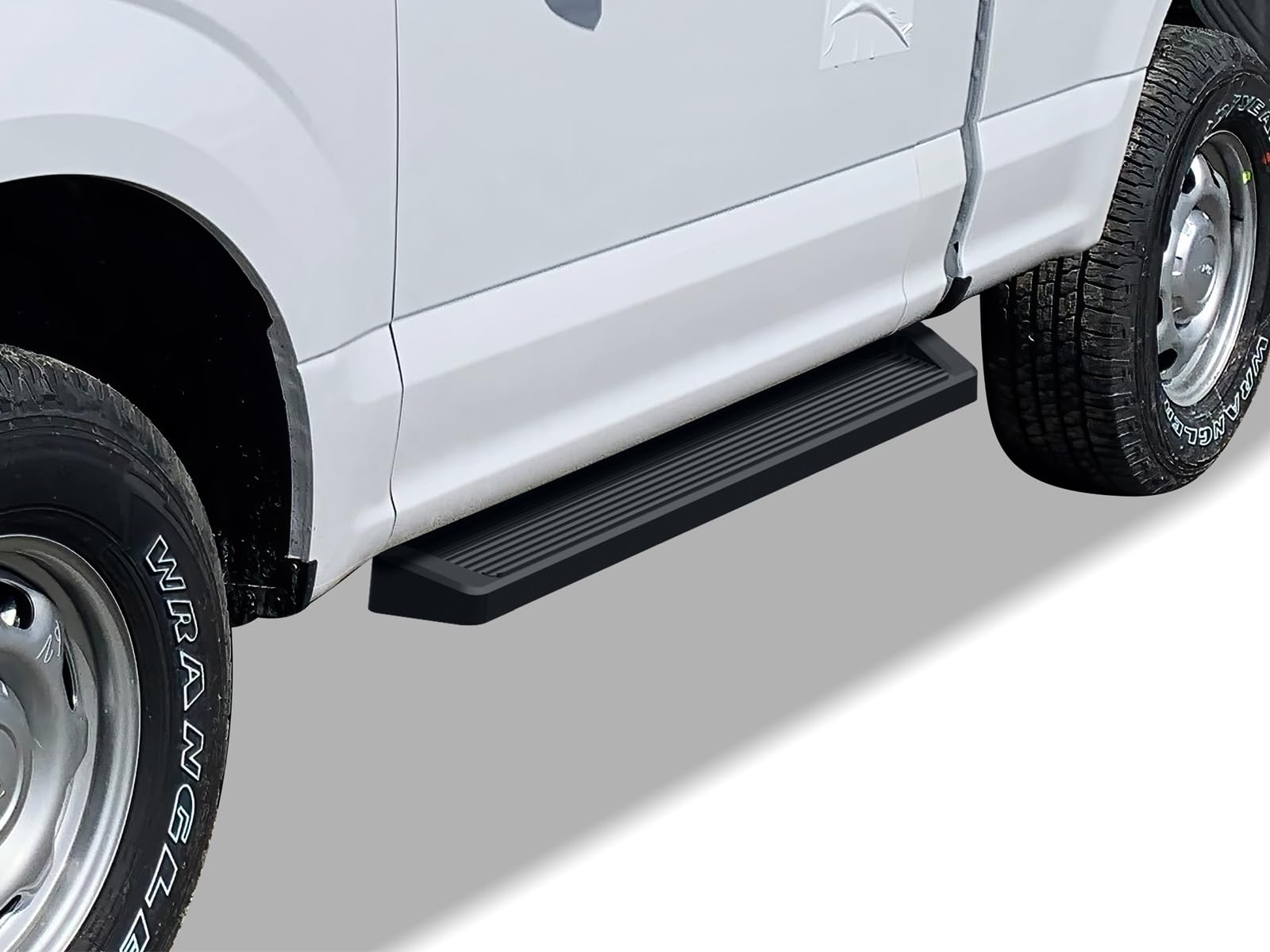 APS Black Running Boards Style Compatible with Ford F150 2015-2025 Regular Cab & F-250 F-350 Super Duty 2017-2025 (Nerf Bars Sid