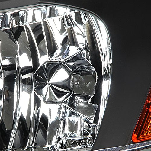 DNA MOTORING Headlight Assembly for 03-07 Honda Accord, Black Housing with Amber Corner, Model HL-OH-HA03-BK-AB