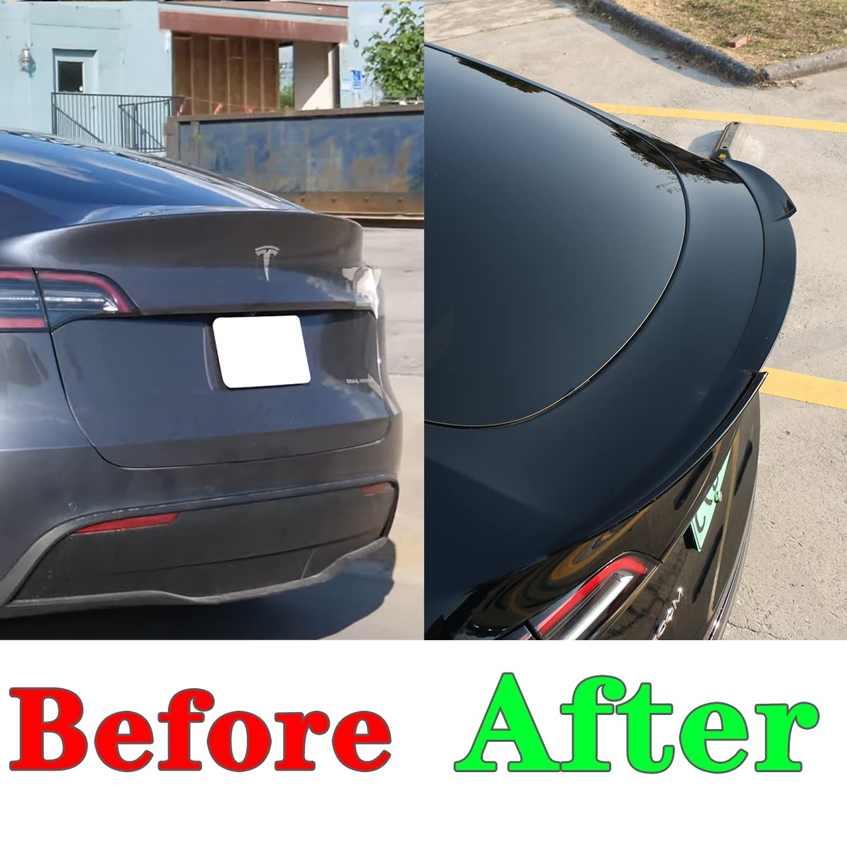 Aosk For Tesla Model Y Rear Spoiler Wings Abs For 2020-2023 Tesla Model Y Rear Trunk Spoiler Lip Tail Wing Rear Trunk Lid (V2 Duckbill Spoiler, Glossy Black)
