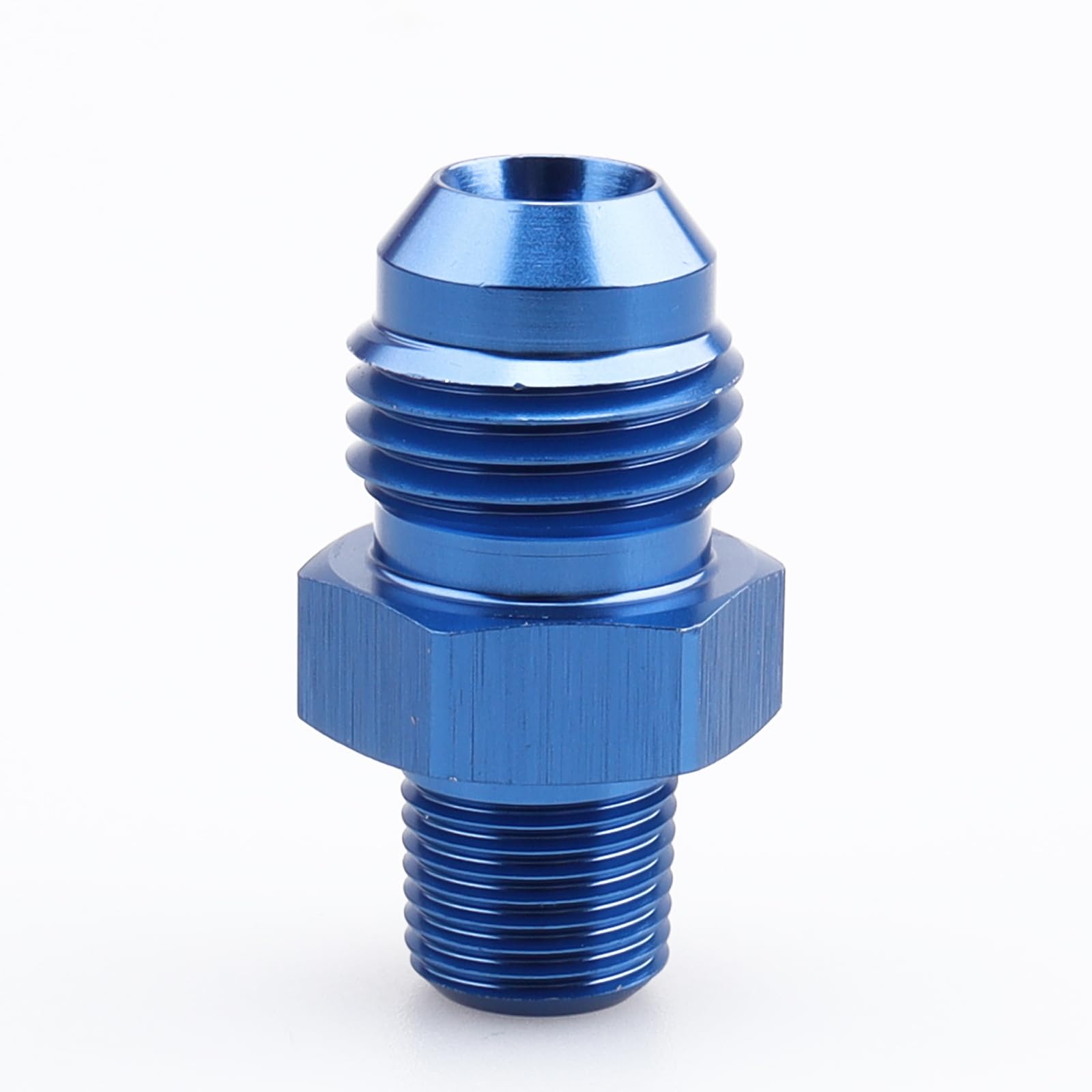 Ac Performance Male 1/8'' Npt To -6 An Flare Adapter Straight Aluminum Blue