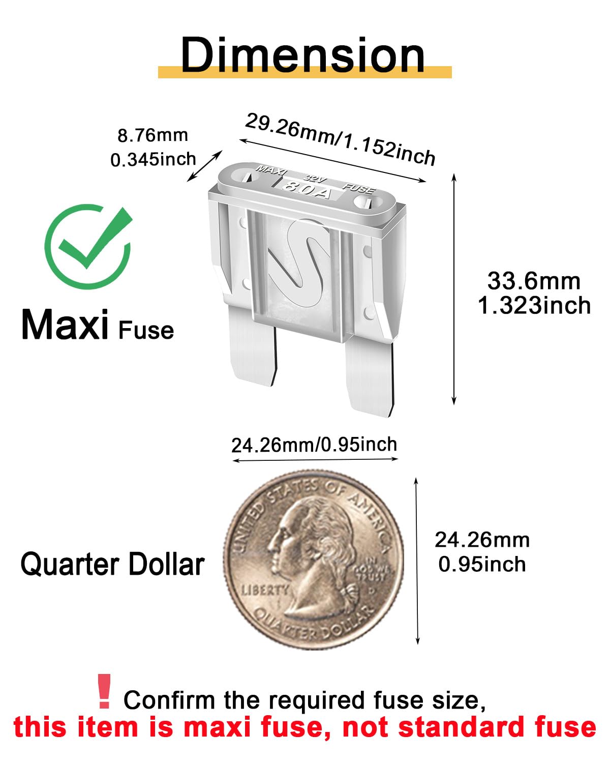 10Pcs 80Amp Maxi Fuses - 80A Automotive Blade Fuse For Auto, Car, Rv, Boat, Truck