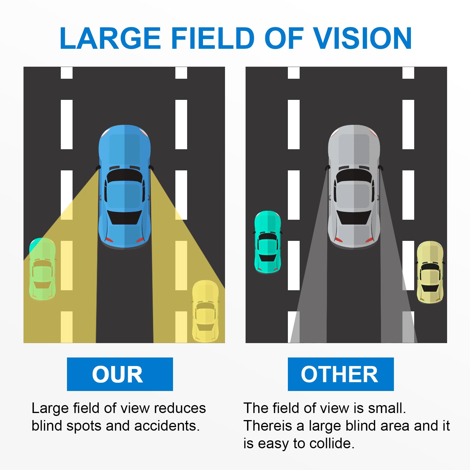 JDMSPEED Driver Side View Mirrors with Black Cover Compatible with 1987-2002 Jeep Wrangler Manual Folding No Heated Replace# CH1