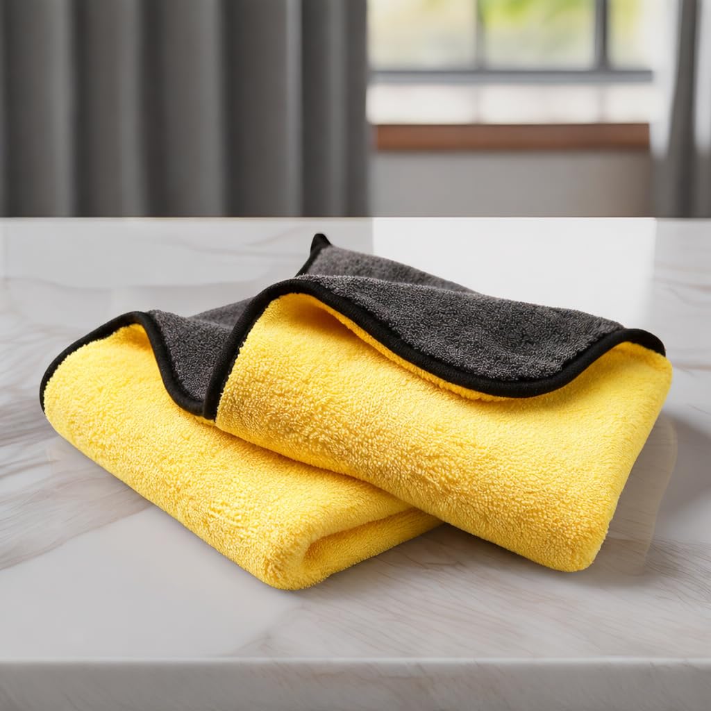 Cutting EDGE 800 GSM Coral Car Microfiber Drying Towel, 40x40 cm (Set of 2)