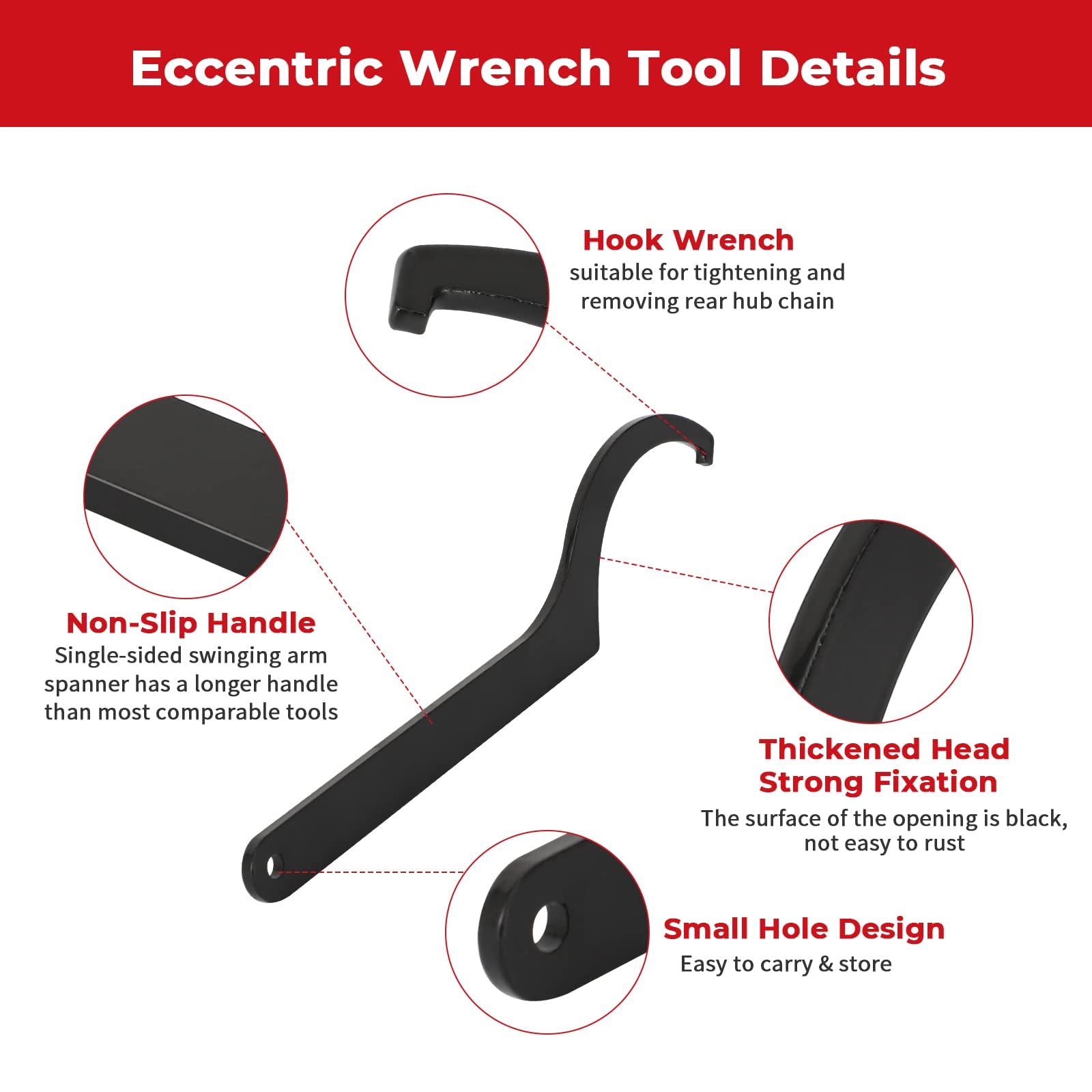 Foruly Chain Adjuster Tool Rear Hub Eccentric Wrench Tool for Ducati 748 848 916 996 998 1098 1198 1199 1299 V4 Spanner Wrench H