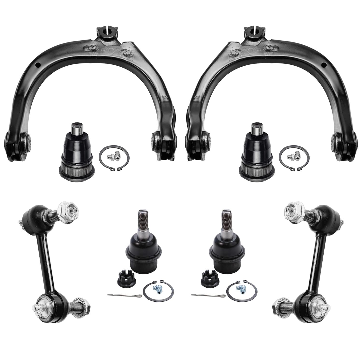 Detroit Axle - 8pc Front End Suspension Kit for Chevy Trailblazer EXT SSR GMC Envoy XL XUV Buick Rainier Isuzu Ascender 2 Upper 