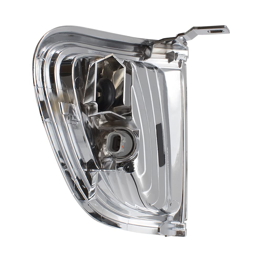 Brock Replacement Drivers Park Signal Corner Marker Light Lamp W/Chrome Trim Compatible With 2001-2004 Tacoma Pickup Truck 81620