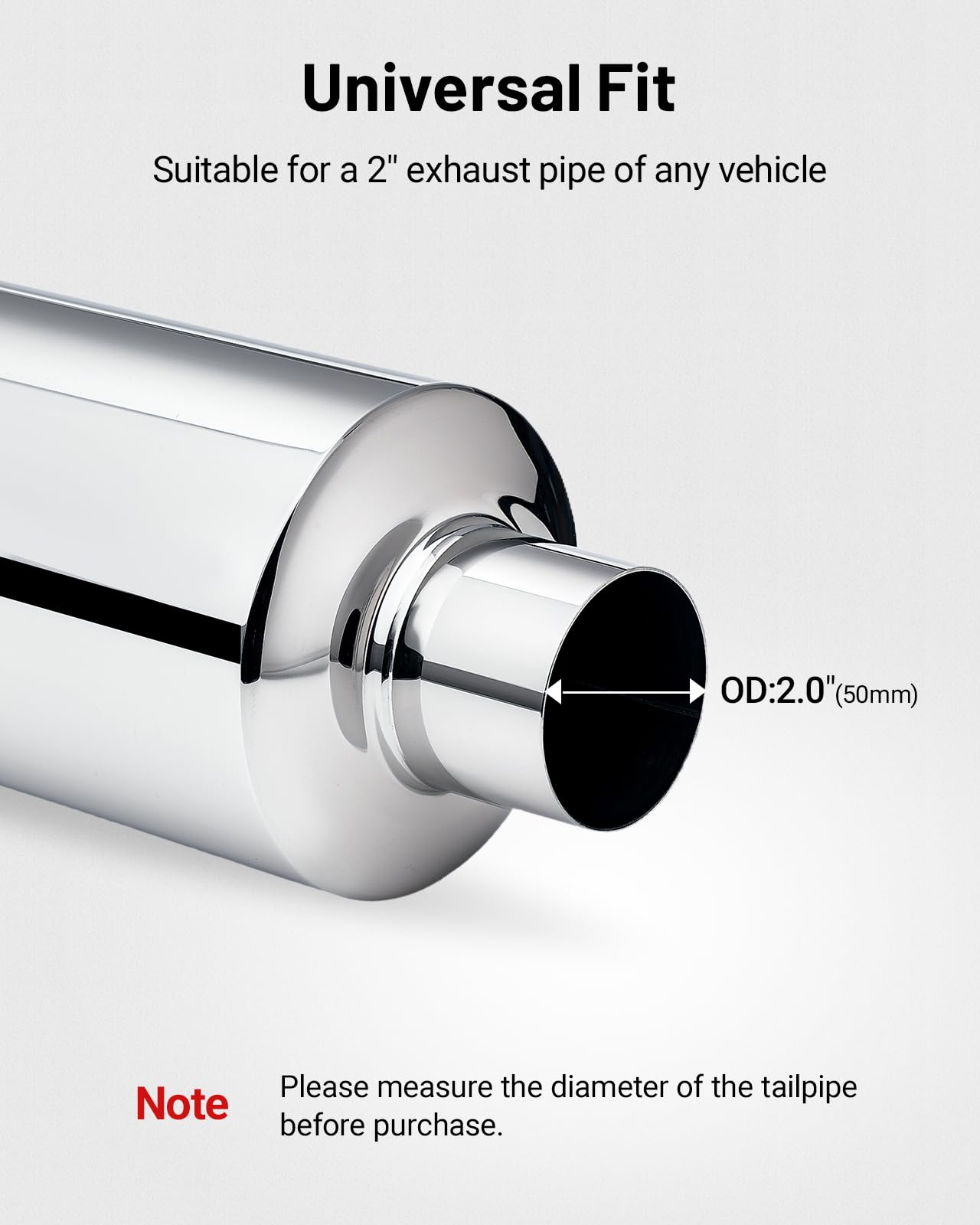 Evil Energy Exhaust Muffler,Stainless Steel Exhaust Tip,Universal 14.6 '' Length (Non Burnt,2 '' Inlet 3 '' Outlet)