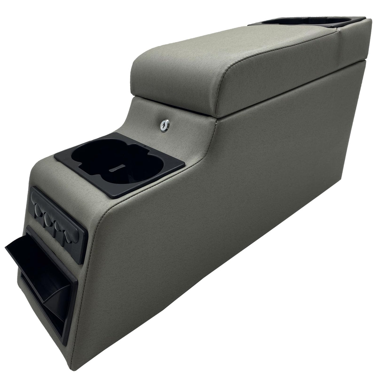 Moosun 31515 Denim Black Deluxe Locking Center Console For Jeep Cj-5 1976-1983, Cj-7 1976-1986, Wrangler Yj 1987-1995 Grey