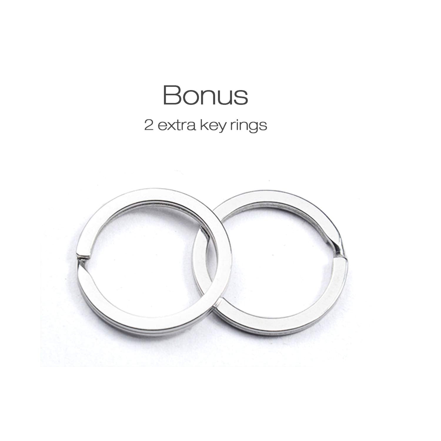 Lancher Key Chain With (2 Extra Key Rings And Gift Box) Heavy Duty Car Keychain For Men And Women - Black