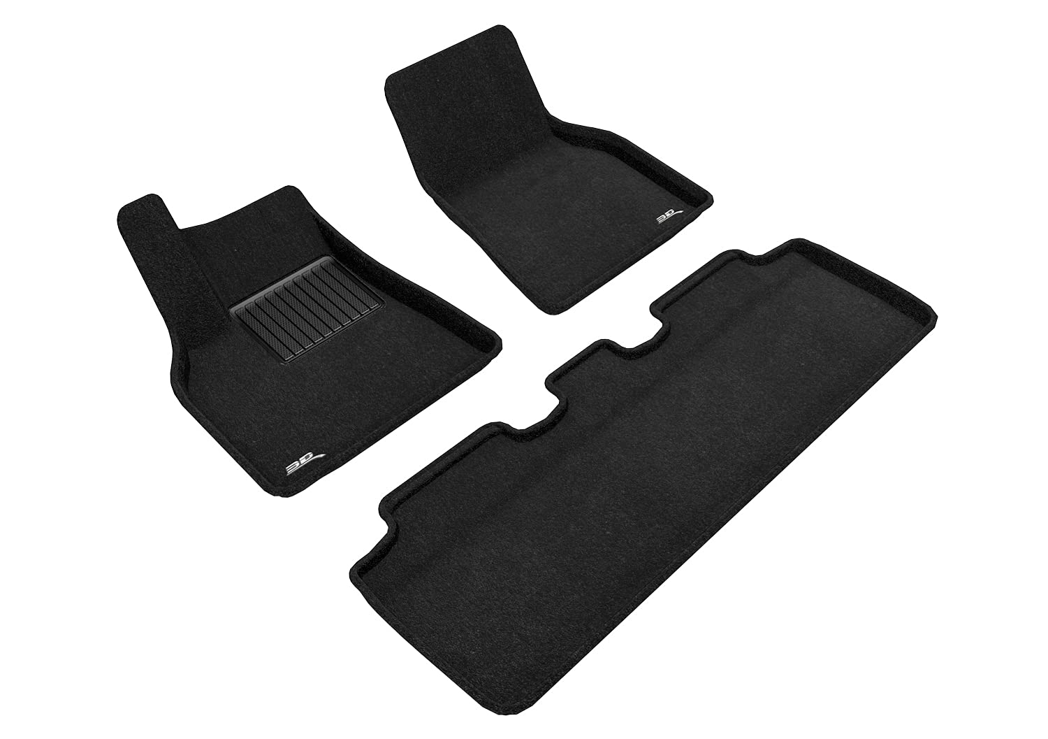 3D Maxpider Custom Fit Elegant Floor Mat (Black) Compatible With Tesla Model Y 2020 - Full Set