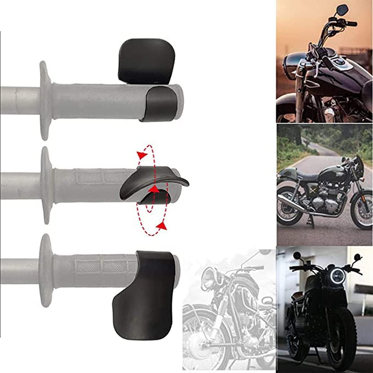 Hokoad 2Pcs Motorcycle Throttle Assist, Motorcycle Throttle Booster No More Tired Fingers Trying To Maintain The Speed On Long Rides