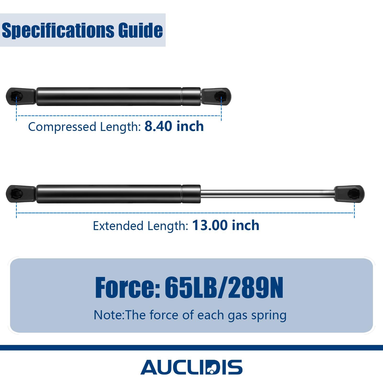 95966 Se130P65 13 Inch 65Lb/289N Gas Strut Shock Lift Support Spring For Leer Camper Shell Truck Topper Cap Canopy Door Window T