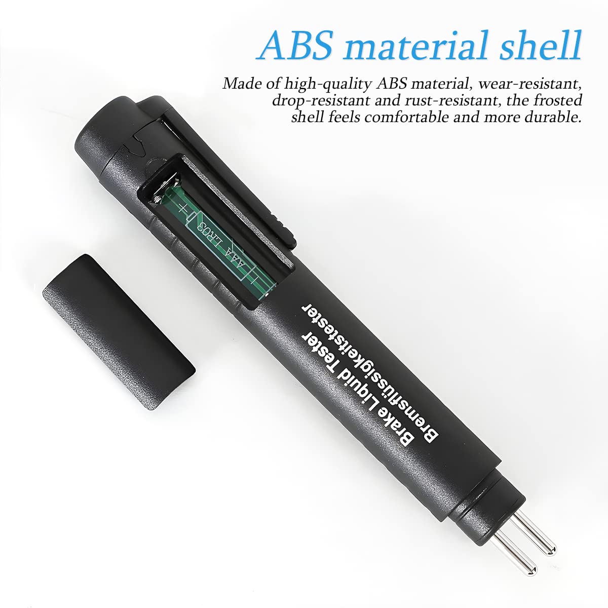 Brake Fluid Liquid Tester Pen, Auto Brake Diagnostic Testing Tool with 5 LED Indicators, Hydraulic Fluid Liquid Oil Moisture Ana