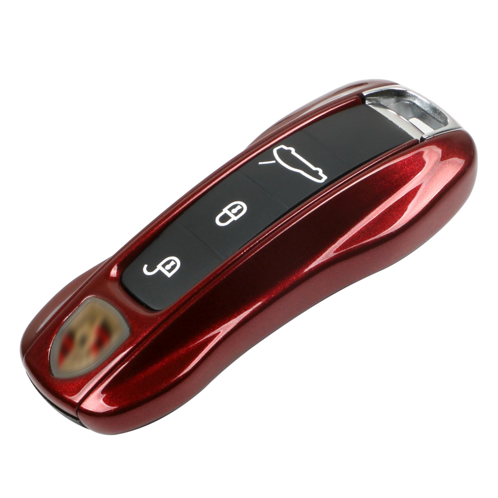 Jaronx Compatible With Porsche Key Fob Cover, Compatible With Porsche Cayenne Panamera Key Fob Cover 2018-2024, Compatible With Porsche Carrera Taycan Key Accessories 2020-2024 (Cherry Red-New)