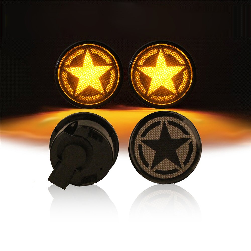 V8 God Turn Signal Star Lights Front Blinkers Led Parking Lights For Jeep Wrangler Jk & Unlimited 2007-2018
