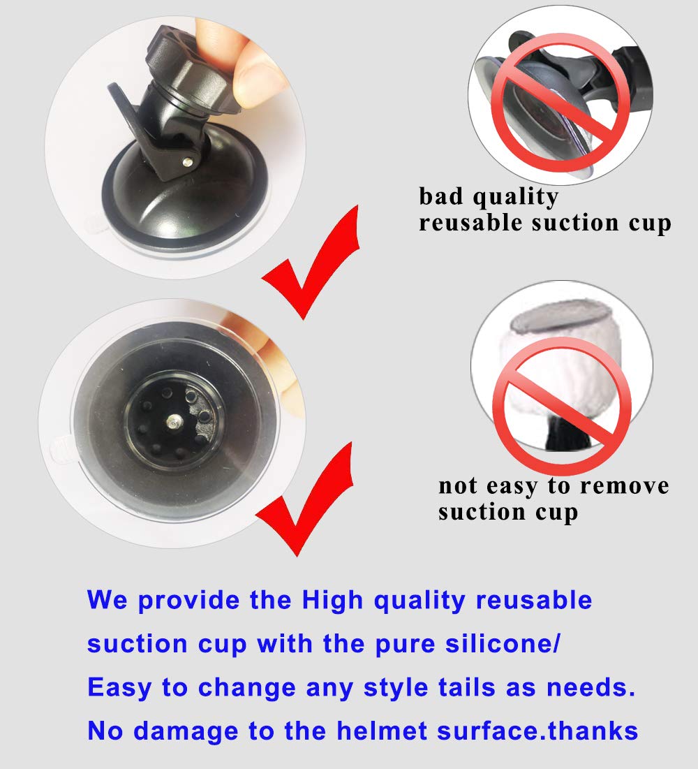 Hhongjm Helmet Hair Helmet Pigtails Gradient Ramp Helmet Braids Ponytail With Suction Cup For Motorcycle Bike 1Pc (Helmet Not In