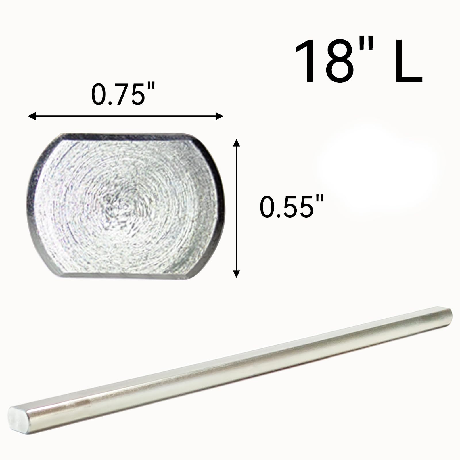 WGOHUI 18'' Length 3/4'' Double D Steering Shaft Fully Machined DD Style Fit for 0.75 inch Universal U-Joints