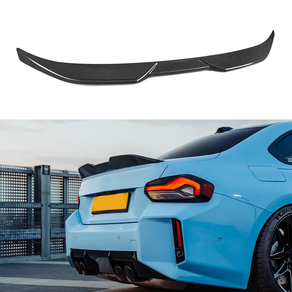Real Carbon Fiber Rear Trunk Spoiler Wing For 2022-2024 Bmw 2-Series G42 M240I & G87 M2 Coupe