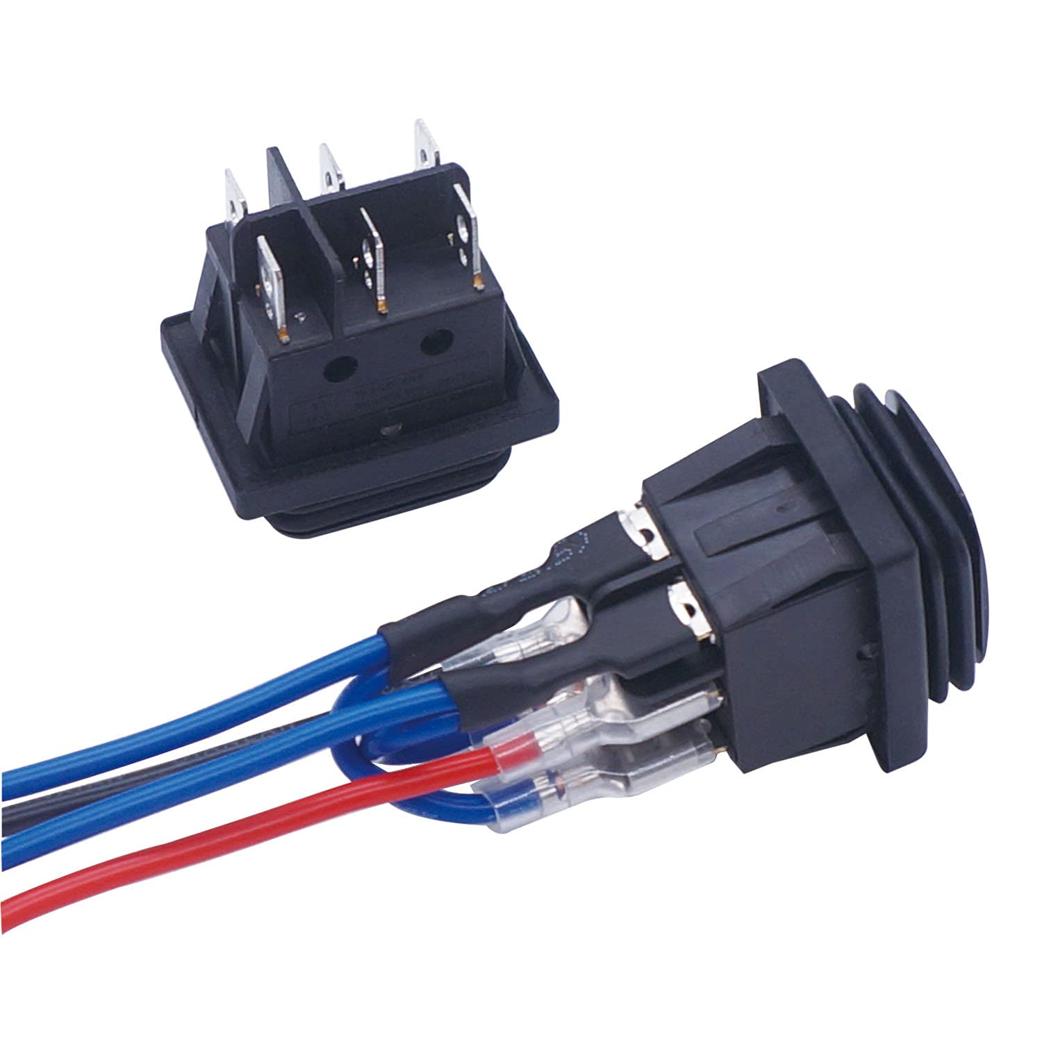 Weideer Reverse Polarity Switch Waterproof 12V Rv Jack Switch On/Off/On Latching Rocker Toggle Switch With Jumper Wires