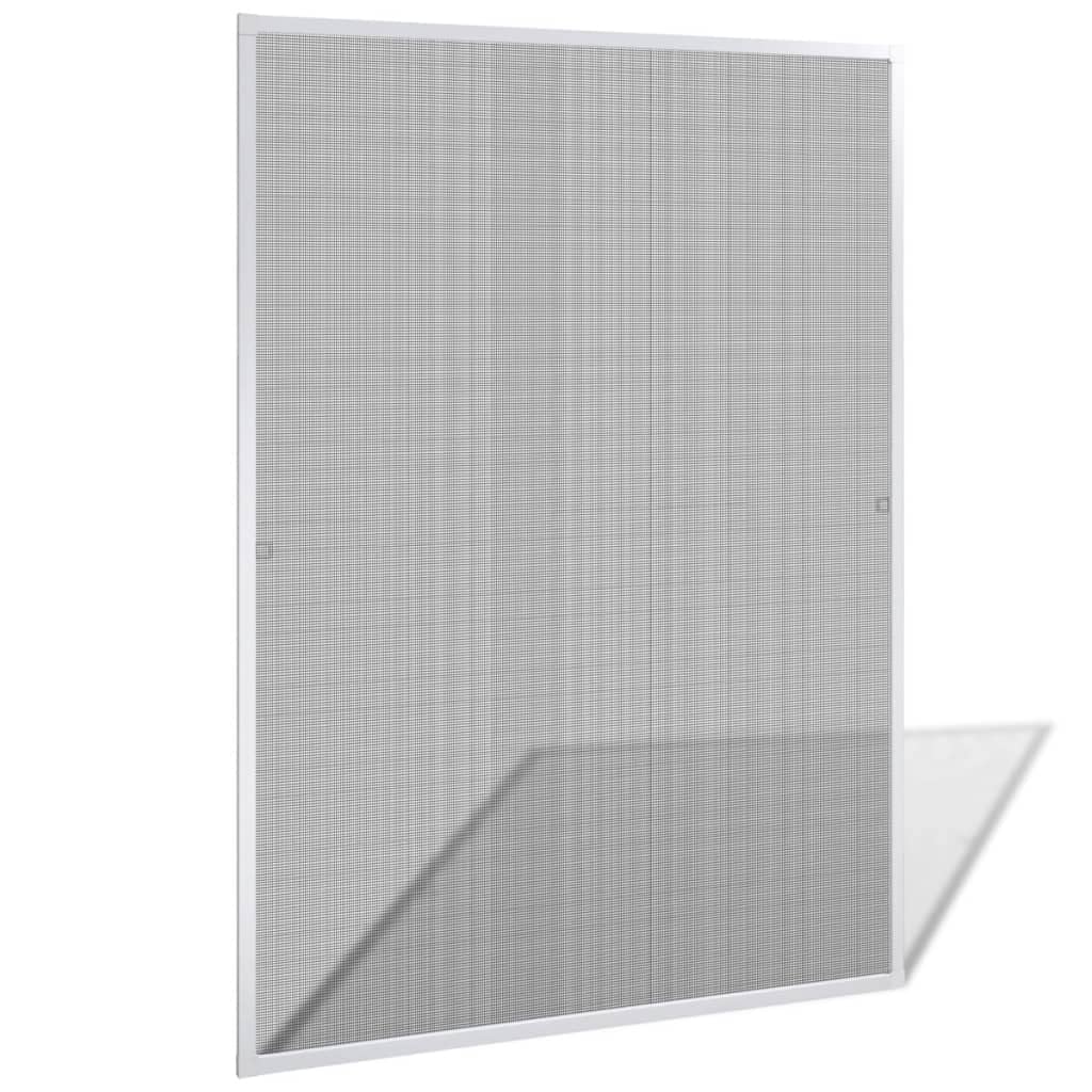 vidaXL Insect Screen Window with Adjustable Aluminum Frame and UV-Resistant Fiberglass Mesh for Effective Insect Protection, Easy to Install, White, Size - 47.2' x 55.1'