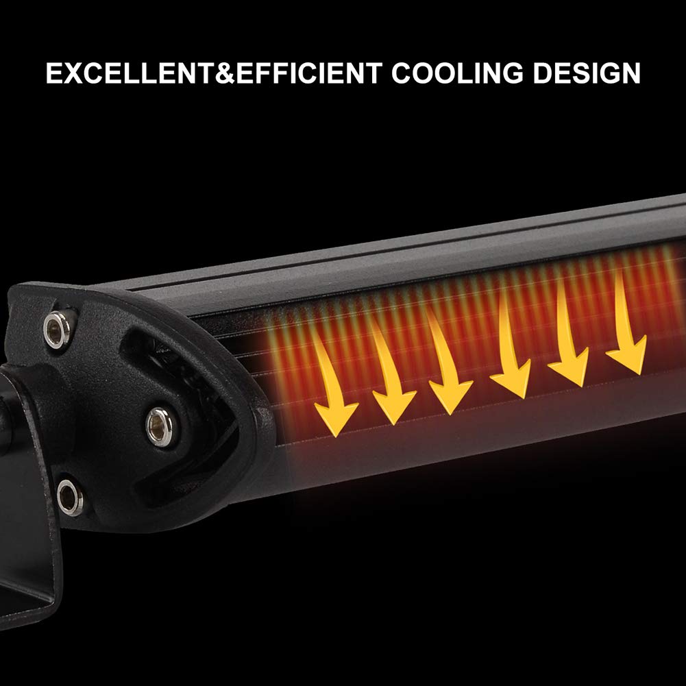 7 Inch Single Row Led Light Bar Pods - Beamcorn Ultra-Slim 60W 10000 Lumens Waterproof Driving Fog Light Combo Flood Spot Lights