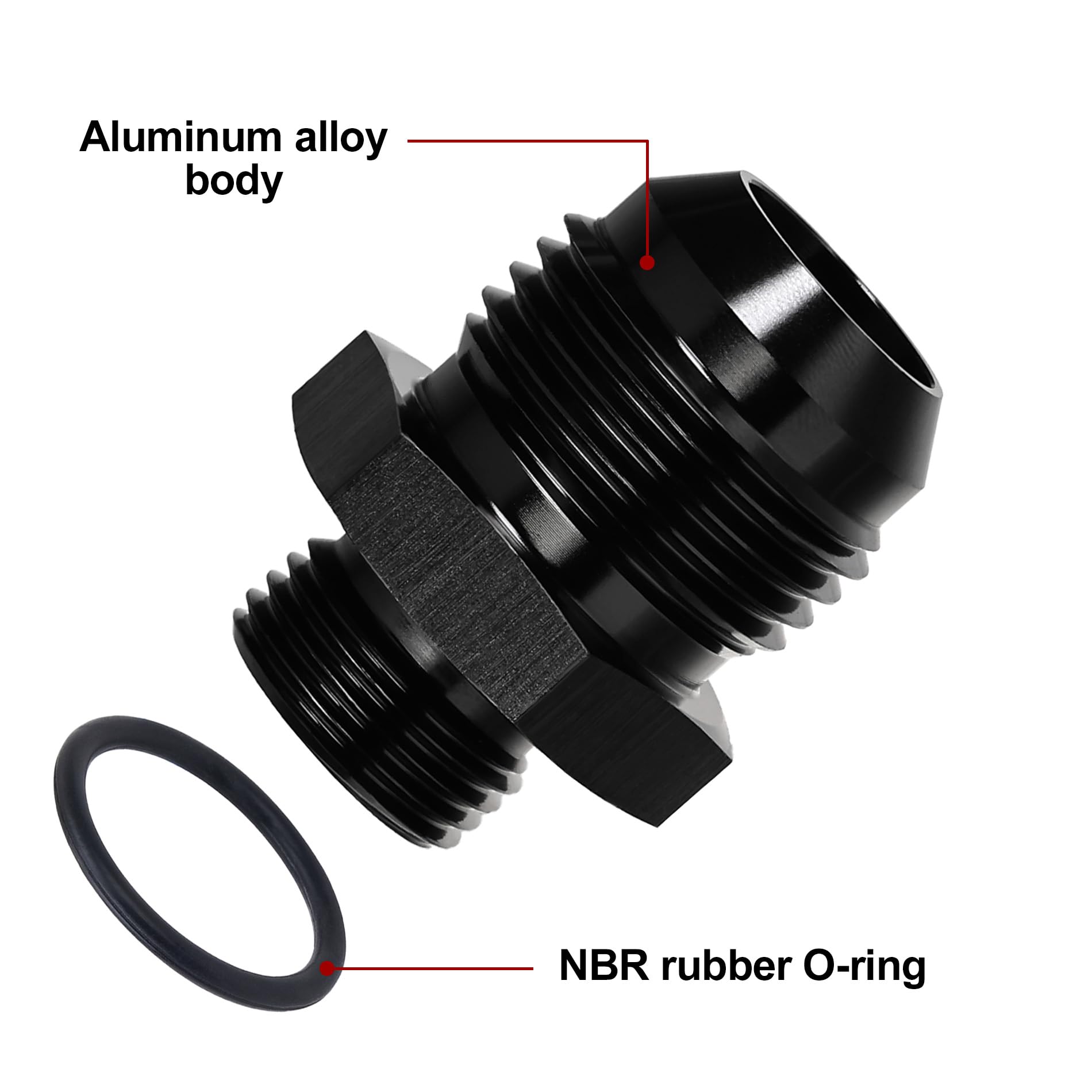 Evil Energy 12An Flare To 8An Orb Male Fuel Rail Adapter Fitting Black