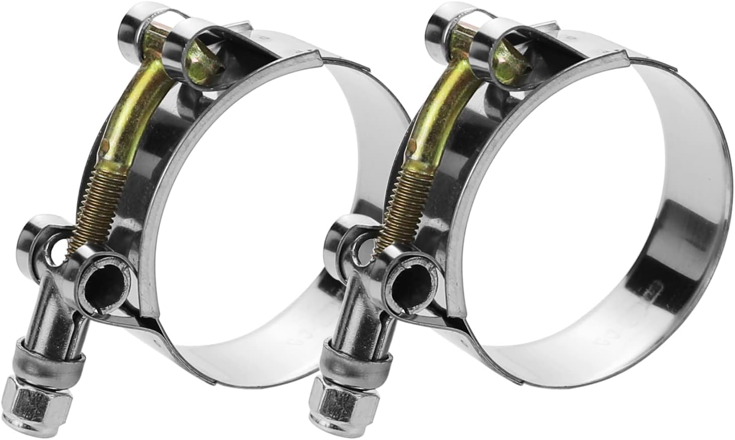 Wysiwyka 2 Pack 3.75'' T-Bolt Hose Clamps, 304 Stainless Steel Turbo Intake Clamp, Working Range 101Mm-110Mm For 3.75'' Hose Id