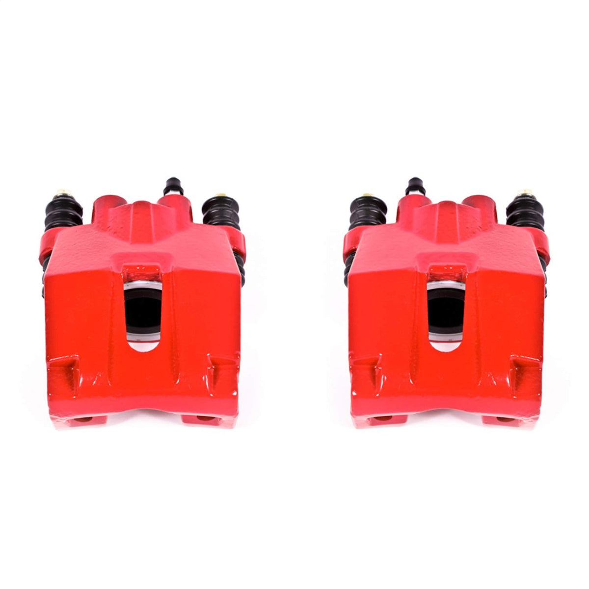 Power Stop S4858 Rear Pair of High-Temp Red Powder Coated Calipers For 2004 2005 2006 2007 2008 2009 2010 2011 Ford F150 [6 Lug 