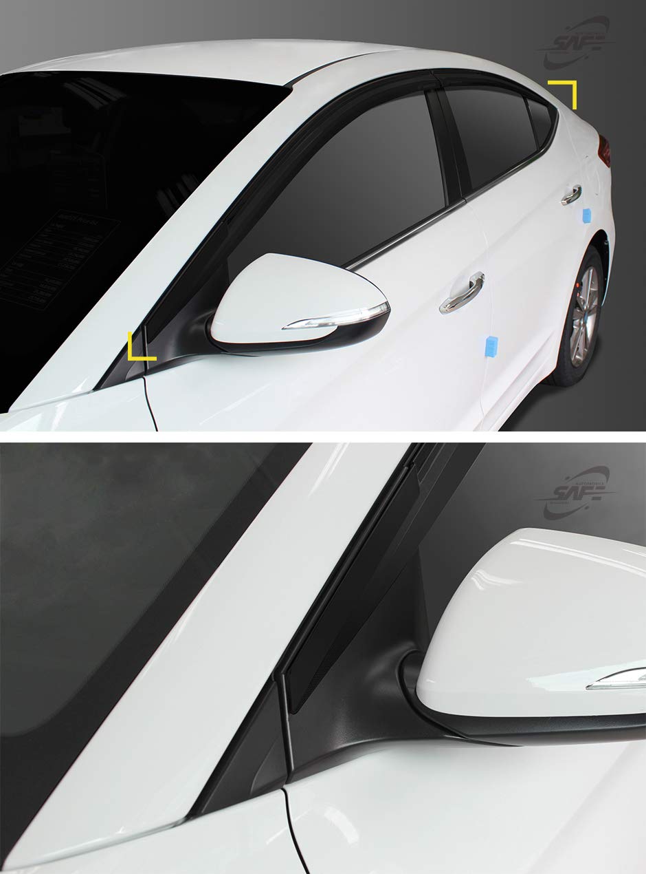 Safe Smoke Window Visor Sun Rain Vent Guard 4 Pcs Set Out Channel Visor Compatible With Hyundai Elantra (Elantra 2017~2018 Smoke