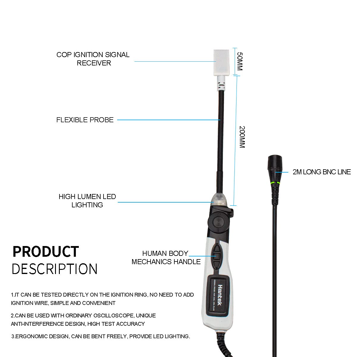 Hantek Ht25Cop Ignition Waveform Of Automobile Engine Coil-On-Plug And Signal Probe, Can Be Works With Normally Oscillscope