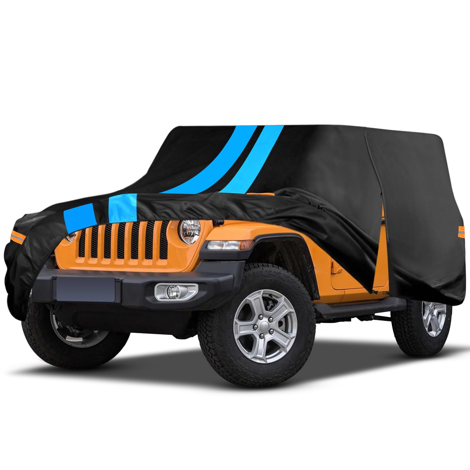Sailnovo Jeep Wrangler Cover 2 Door Waterproof Jeep Cover For 1987-2023 Jk Jl Cj Yj Tj All Weather Protection Full Car Cover Out