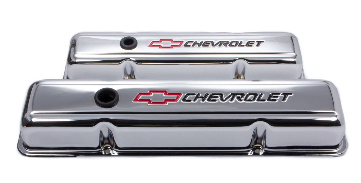 Proform 141-899 Sbc Chrome Valve Cover With Baffle, Red