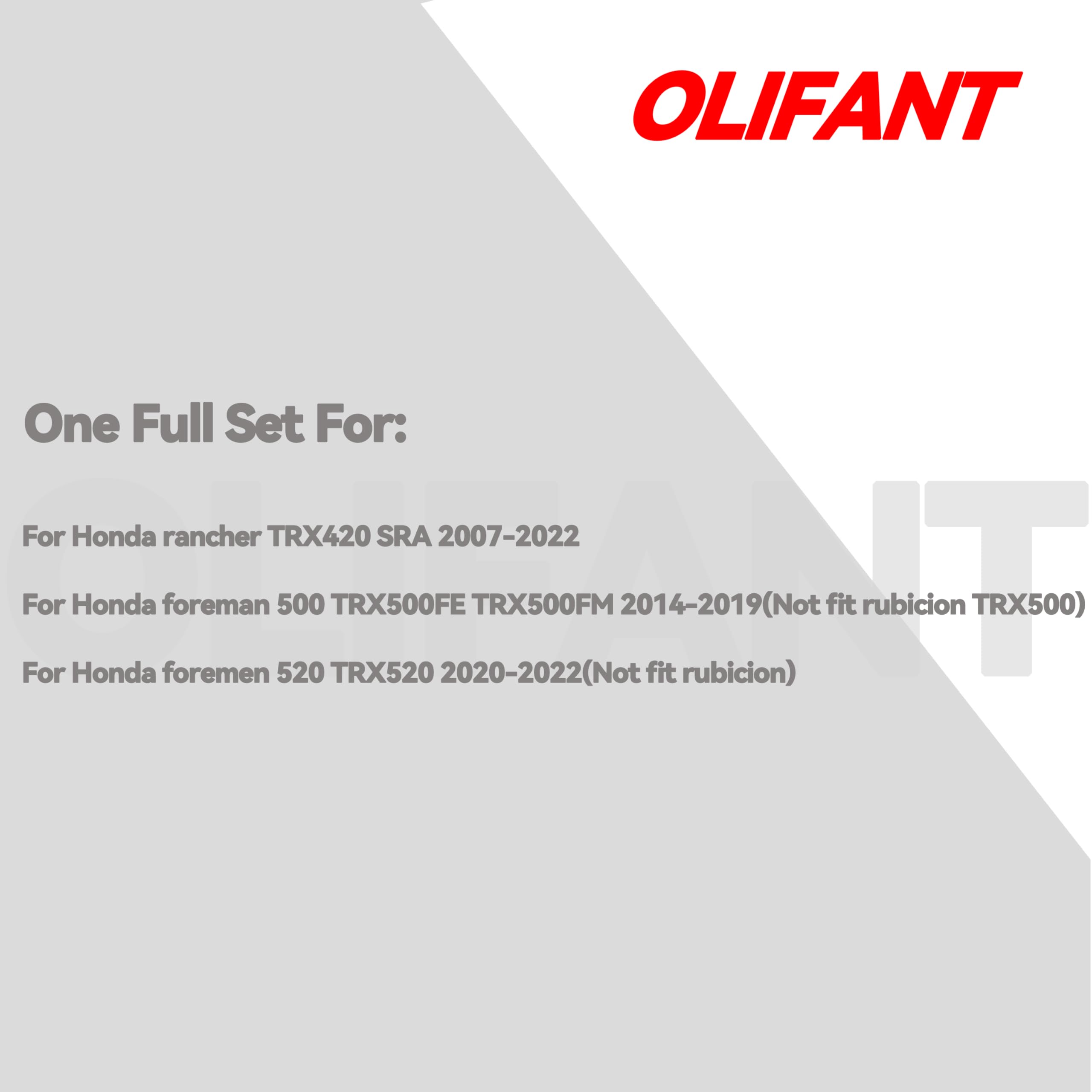 OLIFANT Front & Rear Brake Shoe Pads for Honda Rancher 420 TRX420 (2007-2022) & Foreman 500/520 TRX500/TRX520 (2014