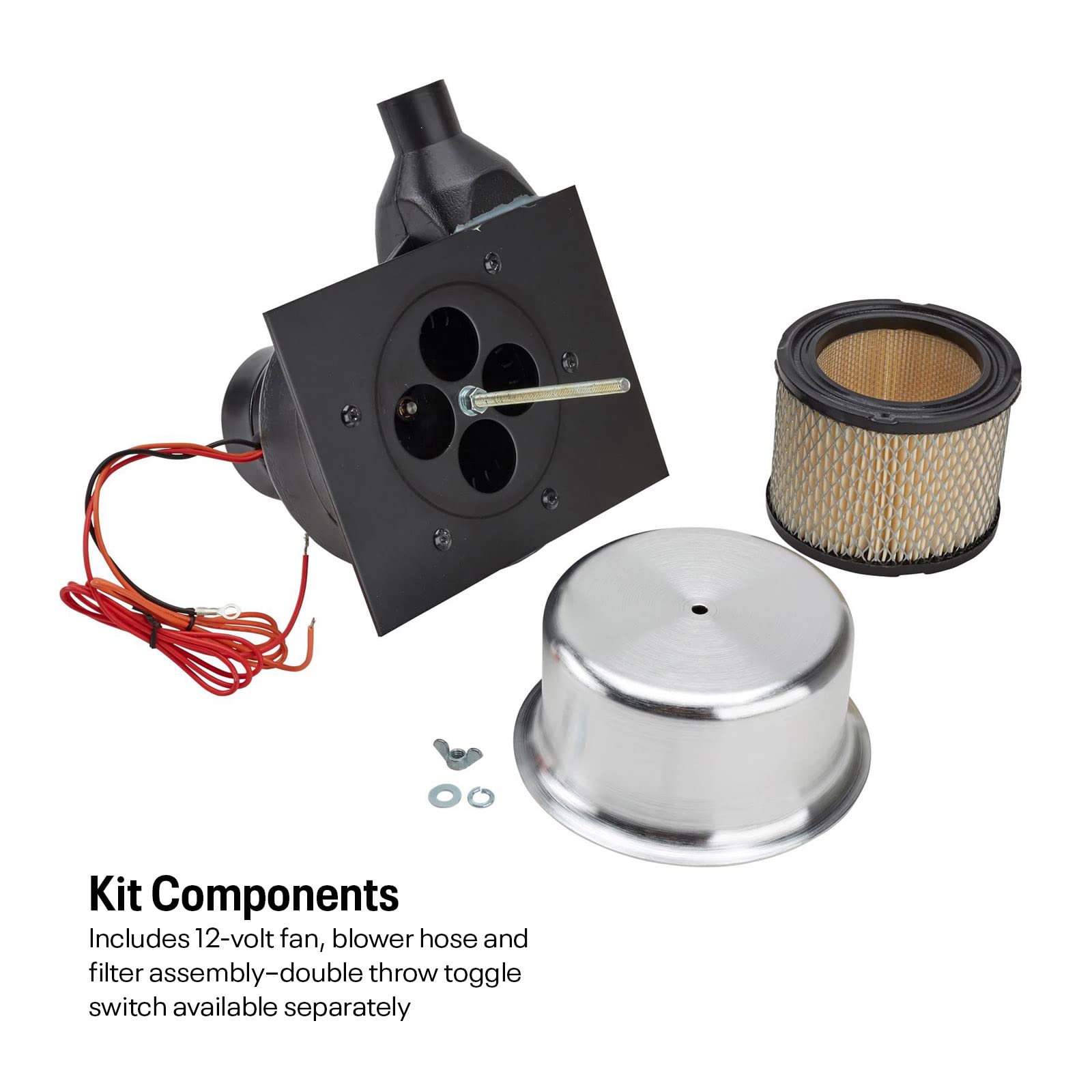 Tru-Air Pumper Racing Helmet Pump, Fresh Air Blower with Filter, 2-Speed Operation, Cooling Ventilation, Prevents Visor Fogging,