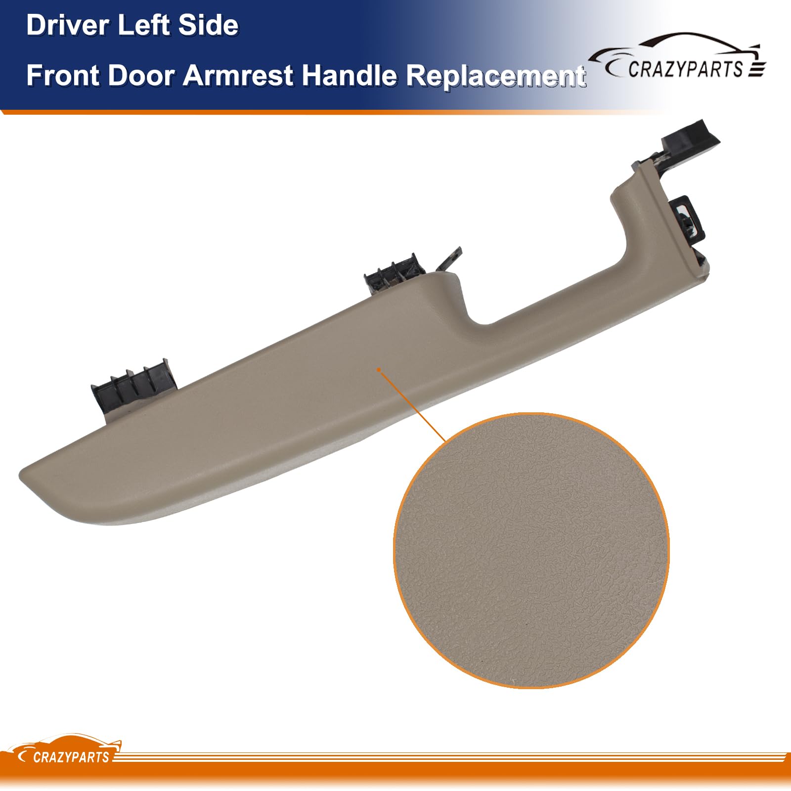 Crazyparts Driver Left Side Front Door Armrest Handle Replacement Compatible With 1999-06 Chevy Suburban/Tahoe, Gmc Yukon/Avalan