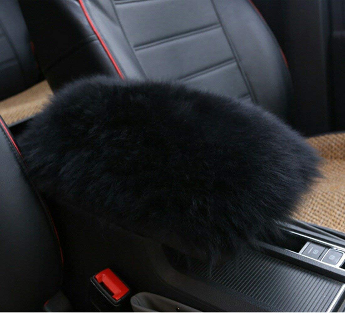 Forala Auto Center Console Pad Furry Sheepskin Wool Car Armrest Seat Box Cover Protector Universal Fit (W-Wine Red)