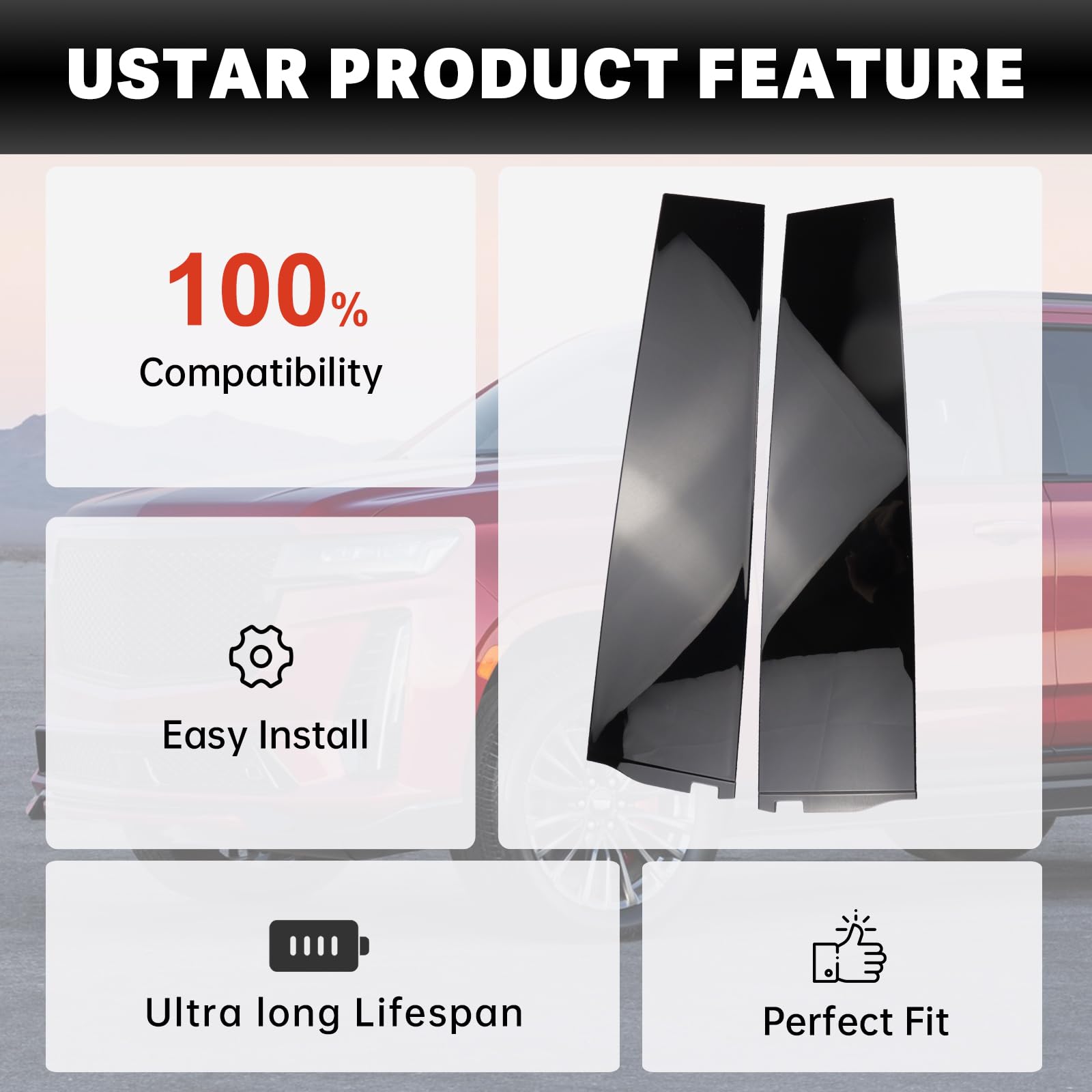 926-248 Rear Passenger Side Rearward Door Applique Compatible with Cadillac Escalade ESV Fit fot Chevrolet Suburban 3500 HD GMC