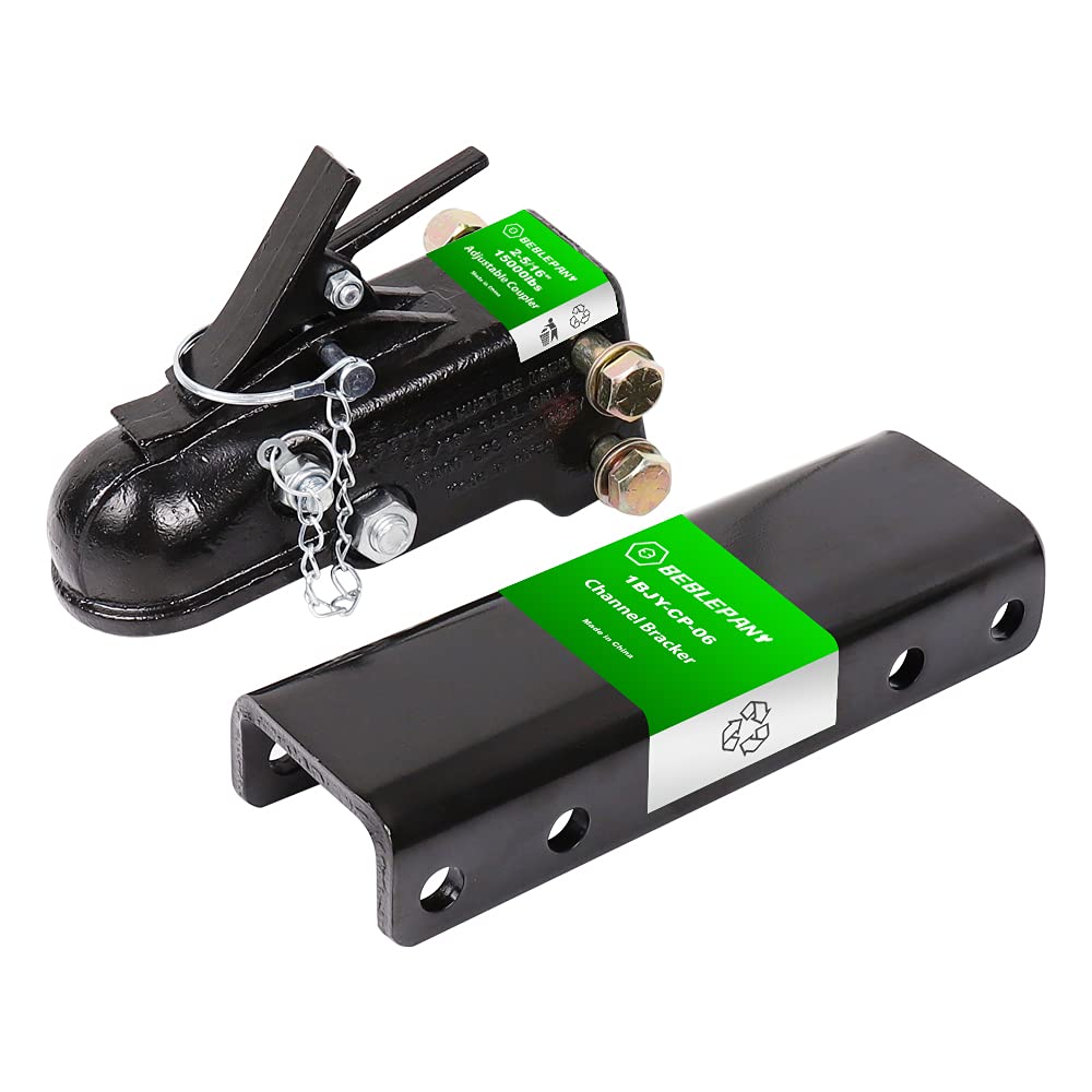 2-5/16 Inch Adjustable Cast Trailer Coupler 15000lbs w/Channel and 5 Position Channel and Fasteners