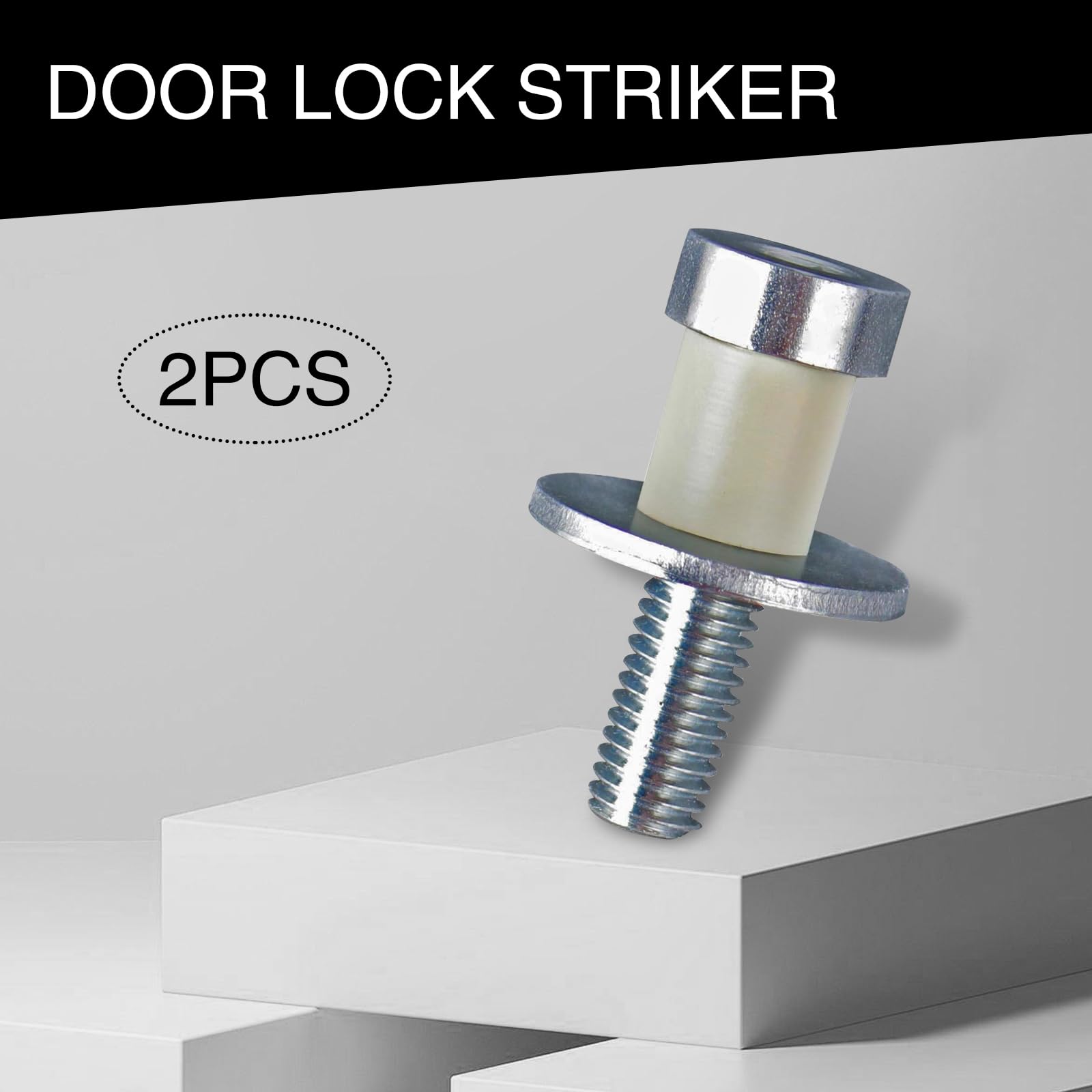 UGSHY 2 PCS Car Front Door Lock Striker Adapters Replacements, Waterproof Durable Metal Vehicle Door Bolt, Universal Manual Auto