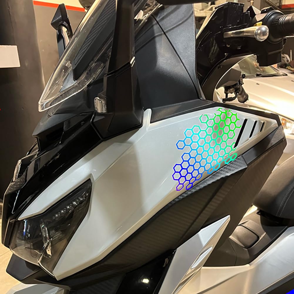 JSCARLIFE Honeycomb Hexagon Pattern Car Sticker, Self-Adhesive Vinyl Graphics Decals for Car/Truck, Universal Car Hood Body Side