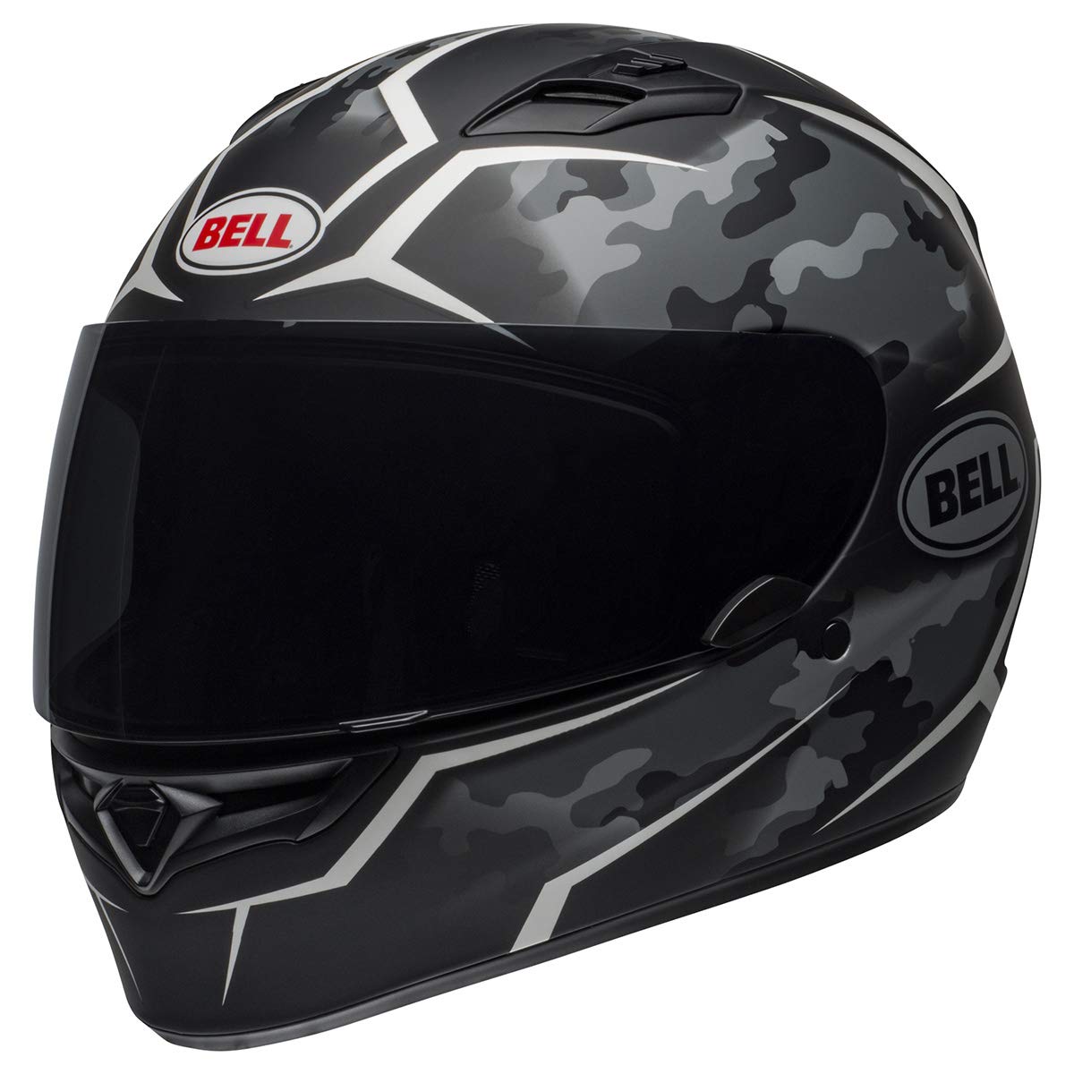 Bell Qualifier Full-Face Motorcycle Helmet (Stealth Camo Matte Black / White - X-Large)
