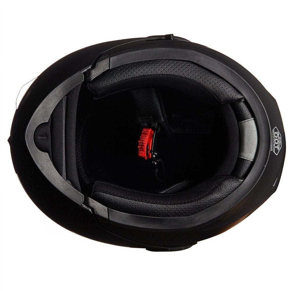 Ilm Motorcycle Dual Visor Flip Up Modular Full Face Helmet Dot 6 Colors Model 902 (M, Matte Black)