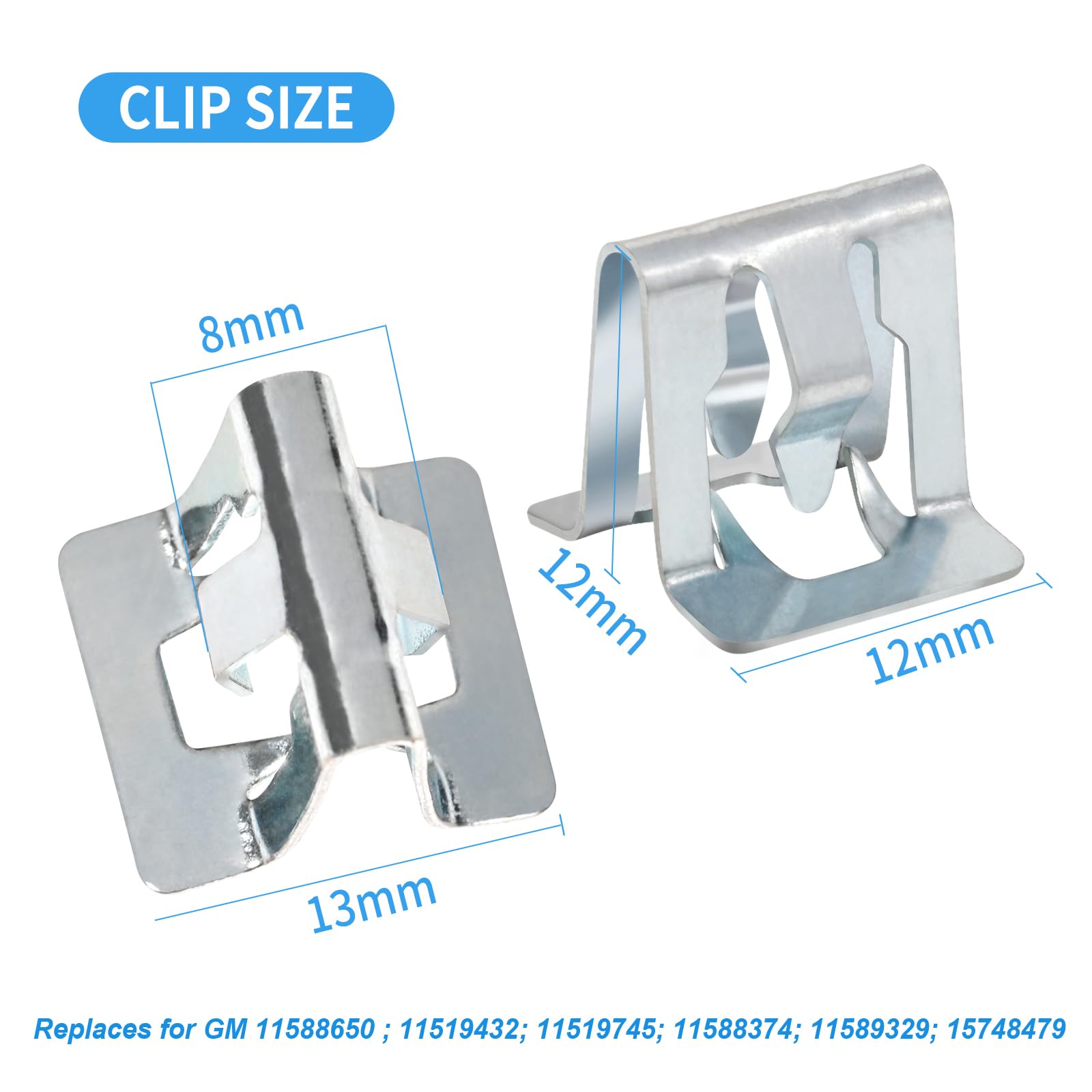 WHALETAIL 15 PCS Interior Trim Bezel & Scuff Plate Clips, Lift Gate Trim Finish Panel Clip, GM Moulding Fastener Replaces 115886