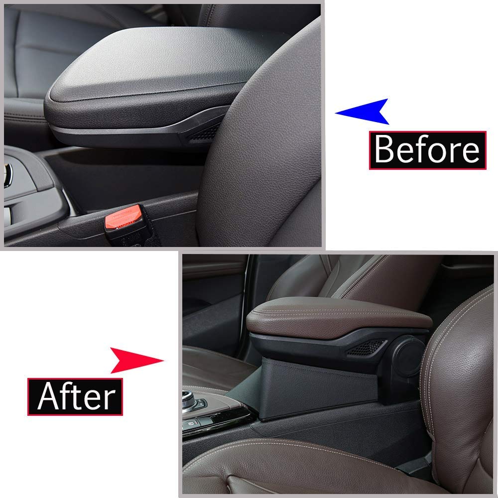 YIWANG Car Armrest Storage Box Tray for X1 F48 2016-2019 & X2 F47 2018-2019, Black Plastic Leather, Left Hand Drive