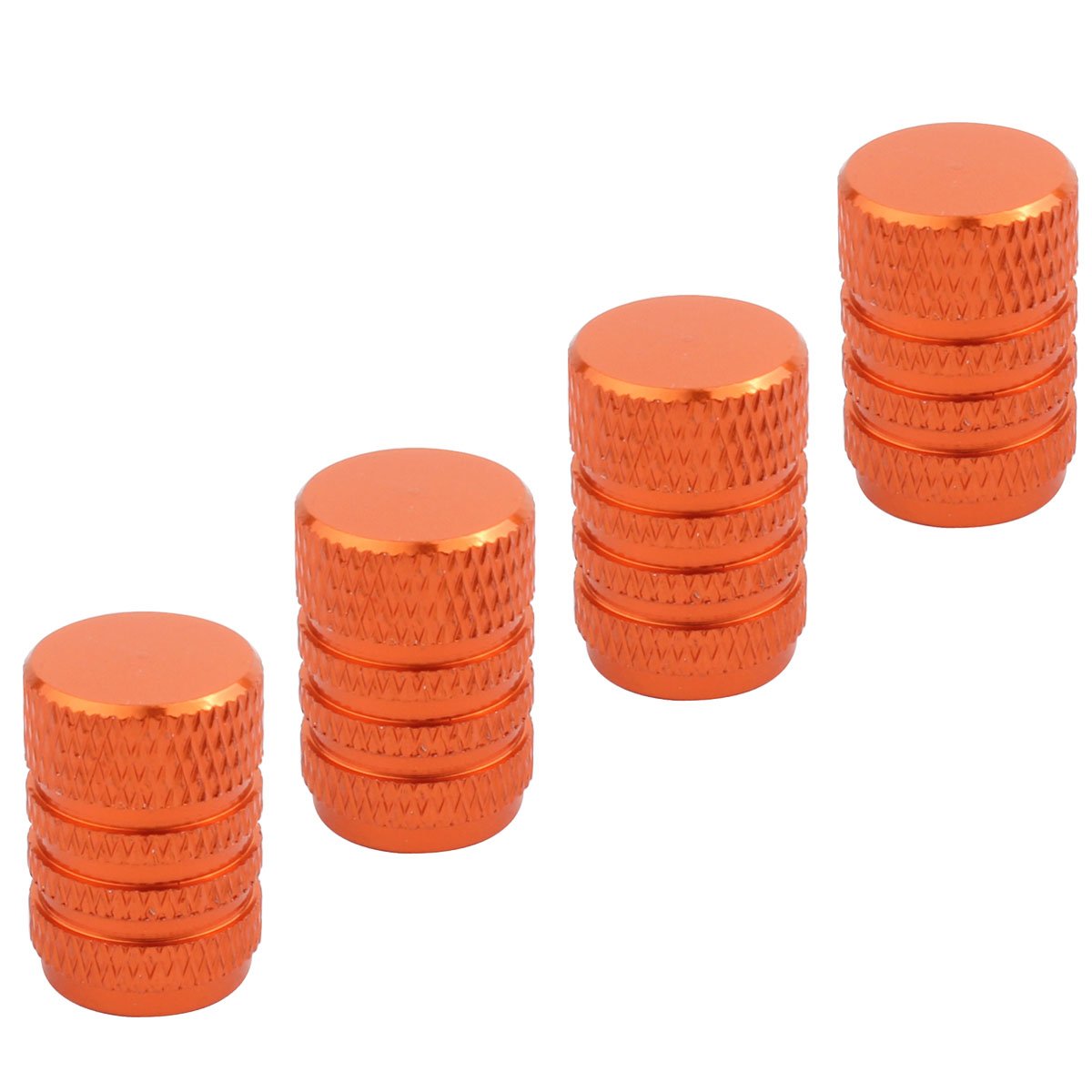 Tomall Orange Round Style Aluminum Tire Valve Stem Caps For Auto Car Motorcycles