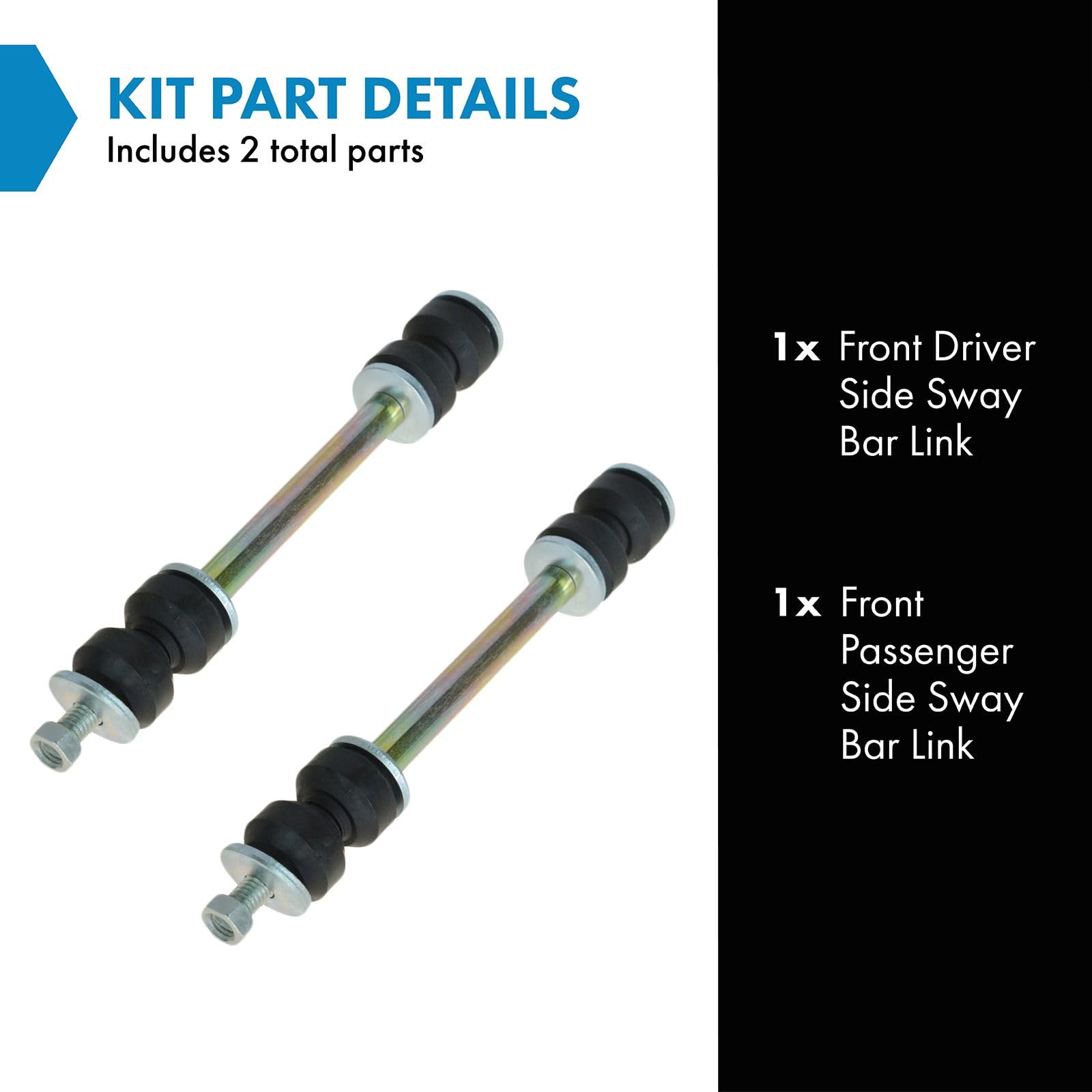 Trq Front Stabilizer Sway Bar End Link Pair Kit Set Compatible With Chevy Gmc Cadillac Hummer