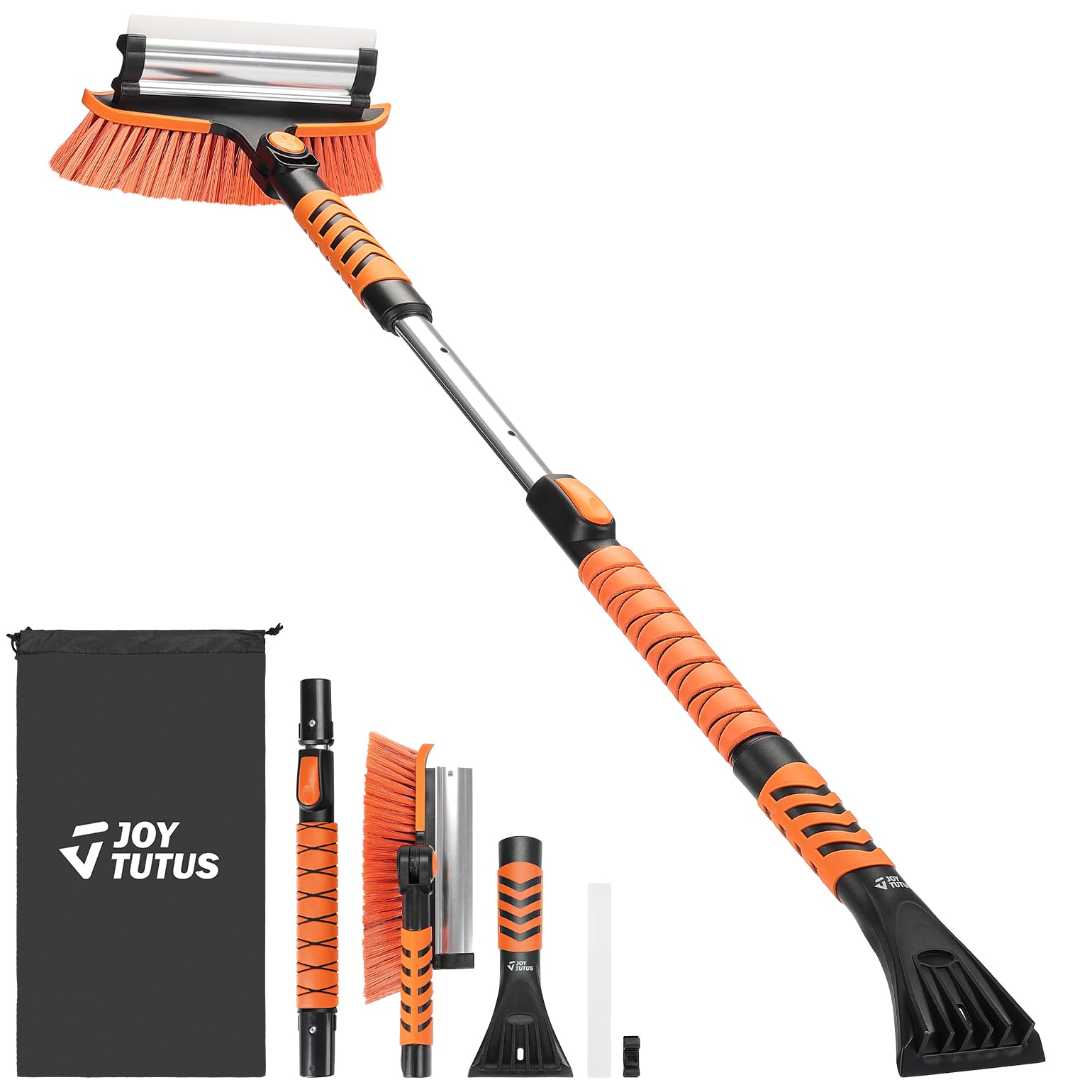 Joytutus 41.5In Extendable Snow Brush And Ice Scraper, 270Pivoting Snow Scraper Brush For Car Windshield, Telescoping Ice Scrape